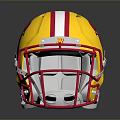 Yellow Tactical Helmet With Red Stripes Rooster Logo And Face Mask Weapon Gear