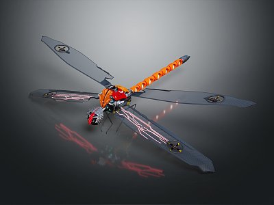 modern mechanical dragonfly machine insect mechanical insect armored insect 3d model