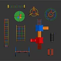 Colorful Outdoor Playground Equipment with Swings Slides Climbing Frames and Rotary Structures