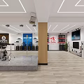 Specialty Store Interior With Drum Set TV Displays And Modern Showcase Cabinets