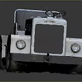 Vintage Light Blue Truck With Black Seat Square Design Elements And Tires