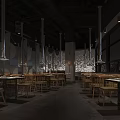Modern Restaurant Interior With Unique Wall Display And Warm Ambient Lighting Design
