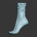 Light Blue Knitted Sock With Bow Detail And Soft Texture For Casual Wear