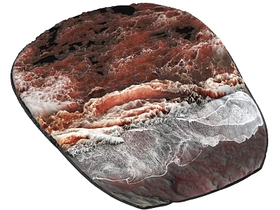 Natural Landscape Wall Decor With Wave Pattern And Rustic Red White Texture 3d model