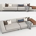 Modern double sofa multiplayer sofa 3d model