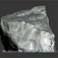 Natural Stone Material With Textured Surface And Green Plants At Base 3d model