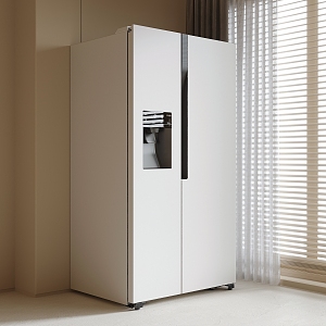 Refrigerator White Refrigerator Double Door Refrigerator 3d model