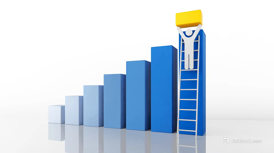 Commercial Equipment Aiding Business Growth With Bar Charts And Ladder Access 3d model 