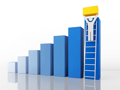 Commercial Equipment Aiding Business Growth With Bar Charts And Ladder Access 3d model
