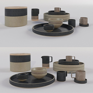 Modern tableware ceramic furnishings 3d model