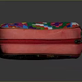 Colorful Handwoven Cosmetic Bag With Multicolored Geometric Patterns And Zipper Closure