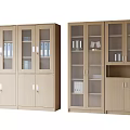 Wooden Office Storage Cabinets With Glass Doors And Document Files