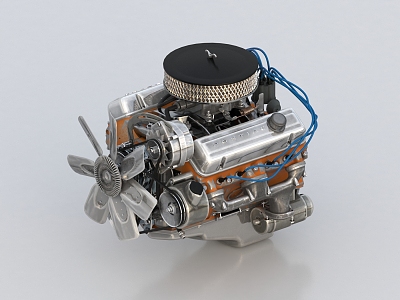 modern engine 3d model