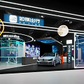 Ruchee Travel Smart Mobility Center Exhibition Booth With Car Neon Lights And Moon Decoration