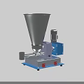Industrial Processing Equipment With Conical Hopper Blue Motor And Stable Base
