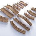 Different Shaped Wooden Bridge Models With Curved Designs And Railings