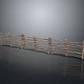 Rustic Handwoven Wooden Fence With Support Posts For Outdoor Garden Decoration
