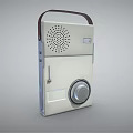 Vintage Portable Audio Speaker With Handle Speaker Grille Control Knob And Metallic Finish