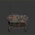 Rugged 6x6 Military Vehicle With Camouflage Paint And Roof Antennas