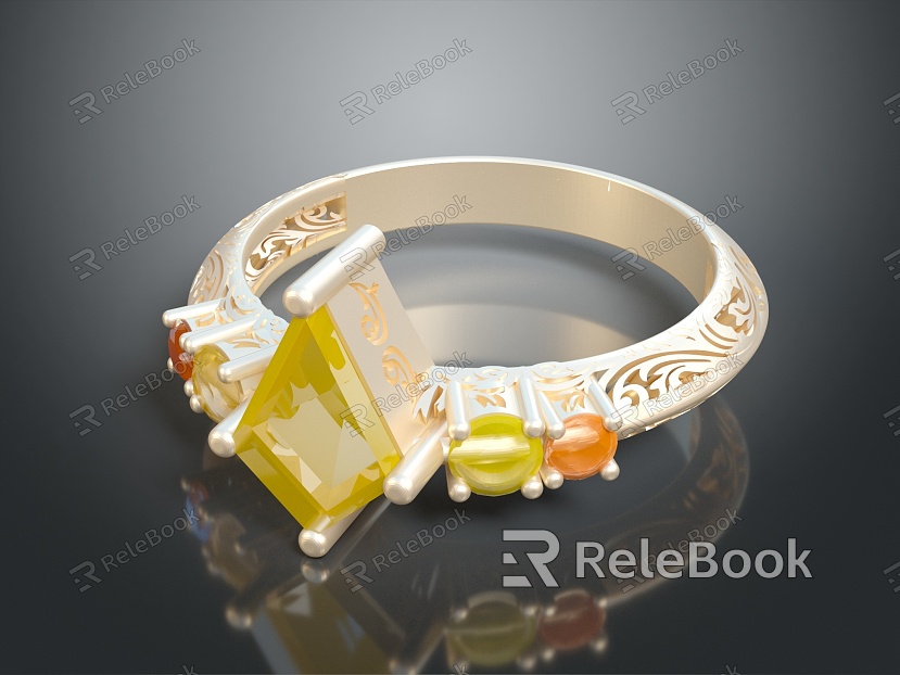 Modern Ring Diamond Ring Gem Ring Women's Ring model