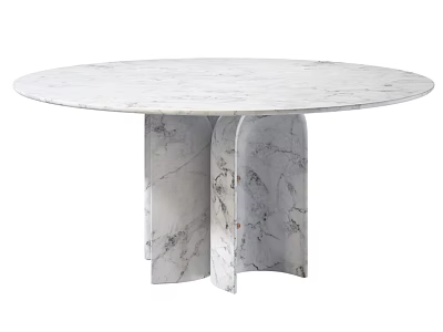 Modern Round Marble Coffee Table With Unique Base And Elegant Surface 3d model