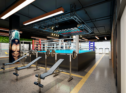 Modern Gym Fitness Boxing 3d model