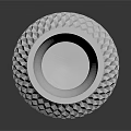 Modern White Ceramic Vase With Honeycomb Texture On Black Background