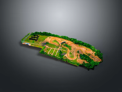Architectural Park Planning Model with Green Spaces and Pathway Layout 3d model
