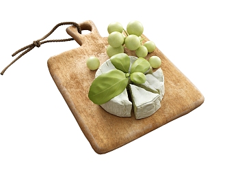 Food Cheese Chopping Board Fruit 3d model