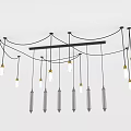Modern Chandelier Furniture With Multiple Pendant Lights And Metal Frame Design