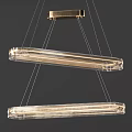 Modern Crystal Chandelier With Double Ring Design And Hanging Crystal Beads