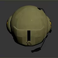 Yellow Military Tactical Weapon Helmet With Black Stripe And Protective Goggles
