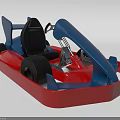 Functional Go Kart With Red And Blue Body Design And Black Seats
