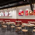 Modern Hot Pot Restaurant Interior With Wooden Tables Round Stools Counter And Menu Boards