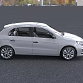 White Volkswagen Compact 5 Door Car With Stylish Front Grille And Headlights