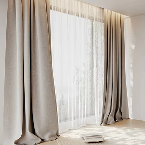 modern curtain gauze curtain cloth curtain 3d model