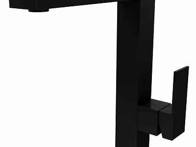 Modern Matte Black Bathroom Faucet With Single Handle Design And Sleek Metal Finish 3d model