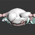 Cute Cartoon Rabbit Character With Pink Body Star Eyes Holding Bottle And Black White Outfit