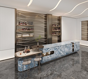 Modern Sales Office Water Bar 3d model