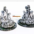 Pair of Classical Cherub Sculptures With Ornate Circular Base And Decorative Details