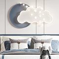 Modern Kids Room Interior With Cloud Shaped Light Blue White Bedside Tables And Window