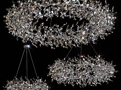 Modern Crystal Chandeliers with Elegant Design for Luxury Interior Decor and Sparkling Details 3d model