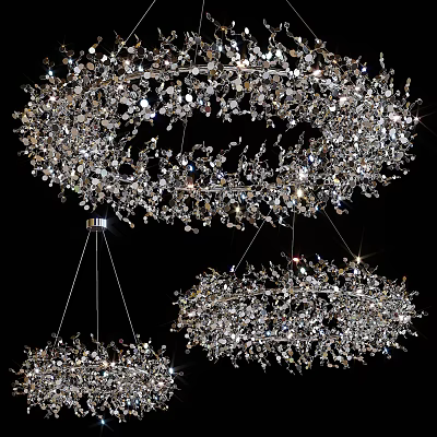 Modern Crystal Chandeliers with Elegant Design for Luxury Interior Decor and Sparkling Details 3d model