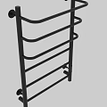 Black Multi tiered Bathroom Storage Rack With Metal Towel Rails And Sturdy Shelves