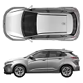 Modern Hyundai Silver SUV Showing Detailed Front And Rear Exterior Views