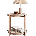 Nordic Side Table Rattan Side Table 3d model