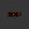 Red Motorcycle With Large Wheels Unique Design And Black Accents Details