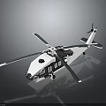 Modern Helicopter 3D Model with Rotors Fuselage Windows and Landing Gear