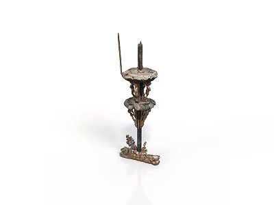 Classical Style Metal Candlestick Candlestick Metal Crafts Decorations Antique Carving Pattern Retro Interior Decoration Utensils Lighting Display 3d model