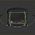 Modern Outdoor Camping Tent With Green Awning Transparent Sides And Comfortable Interior
